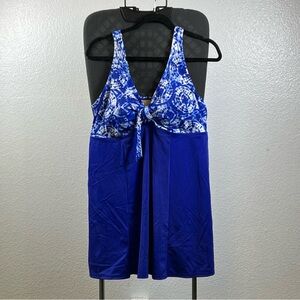 Swimsuits For All Blue Patterned One Piece